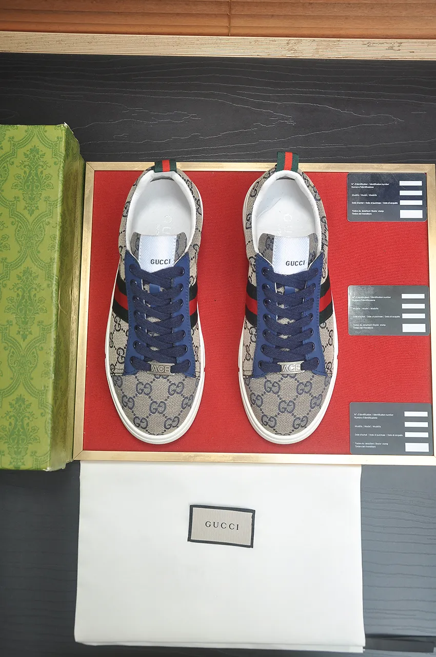 Men's men's shoes💰420💶[GUCCI Gucci] official website 1:1 men's sports shoes are now on the market, using original Gucci fabric + gluten lining, plus the official website original 1:1 comfortable outsole. Fashionable and versatile, super comfortable and breathable. 5 colors available, standard shoe size 38/45 (custom-made sizes 45 are non-refundable)